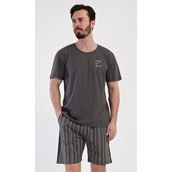 Pánské pyžamo Pánské pyžamo šortky Vienetta Secret Nathan tmavě šedá M