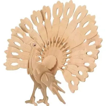 Dětské zboží Dřevěné 3D puzzle – páv