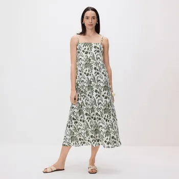 Dámské šaty Reserved - Vzorované midi šaty - tělová - WW288-02X - WW288-02X-XL