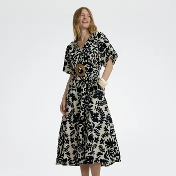 Dámské šaty Reserved - Midi šaty s&nbsp;páskem - vícebarevná - 152FX-MLC - 152FX-MLC-XL