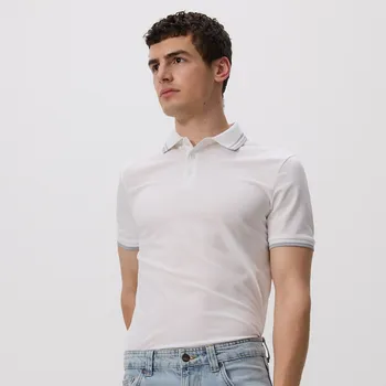 Pánské oblečení Reserved - Polo regular fit s viskózou - bílá - 308EF-00X - 308EF-00X-M