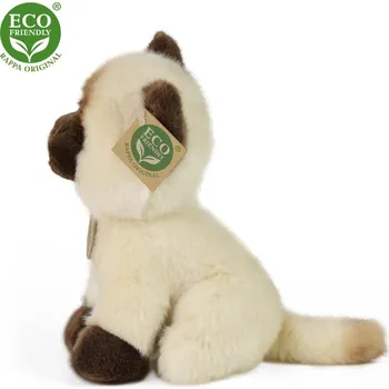 Hračka Plyšová kočka siamská sedící 18 cm ECO-FRIENDLY