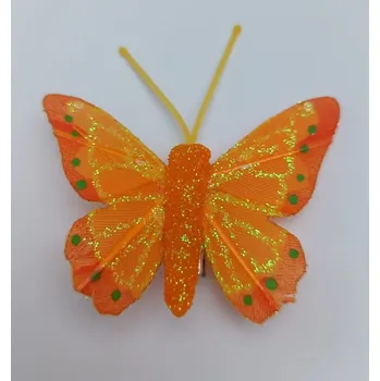 Dekorační motýl, malý 5 cm, tmavě oranžová