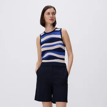 Dámské kraťasy Reserved - Šortky s&nbsp;puky - tmavomodrá - 170BP-59X - 170BP-59X-40