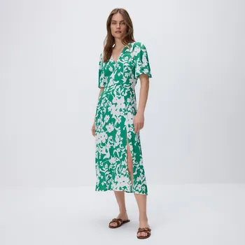 Dámské šaty Reserved - Šaty z viskózy - zelená - 6681B-77X - 6681B-77X-XL