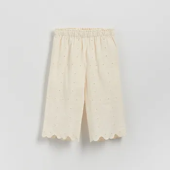 Dívčí kalhoty Reserved - Vzorované kalhoty - krémová - 480GE-01X - 480GE-01X-86