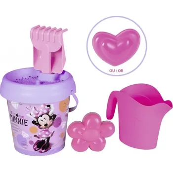 Hračka na písek Smoby kyblíček Minnie střední s konvičkou a příslušenstvím 17 cm