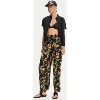 Dámské kalhoty Roxy Kalhoty z materiálu Along The Beach ERJX603439 Černá Regular Fit M