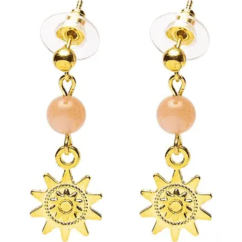 Náušnice Milujeme Kameny Sluneční kámen s přívěskem slunce - náušnice 502594