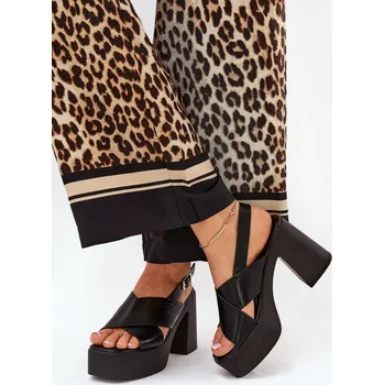 Dámské sandále Sandály na podpatku 218-3 černé - Step in style 39