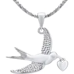 Stříbrný přívěsek ptáček se srdíčkem