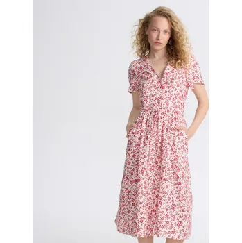 Dámské šaty Reserved - Vzorované midi šaty z viskózy - červená - 3407P-33X - 3407P-33X-XS