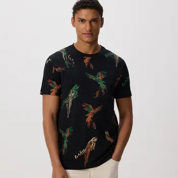 Pánská móda Reserved - Tričko regular z bavlny - černý - 442EF-99X - 442EF-99X-XXL