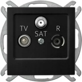 Elektrická zásuvka Anténní zásuvka nástěnná Ospel černá