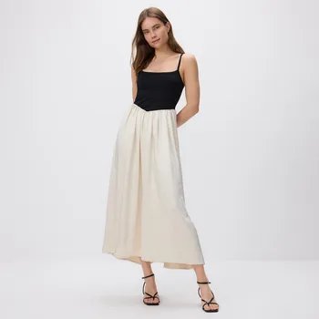 Dámské šaty Reserved - Proužkovaná sukně - béžová - 446GO-08X - 446GO-08X-XL