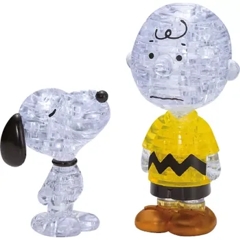 Puzzle HCM KINZEL 3D krystalové puzzle Snoopy a Charlie Brown – 77 dílků