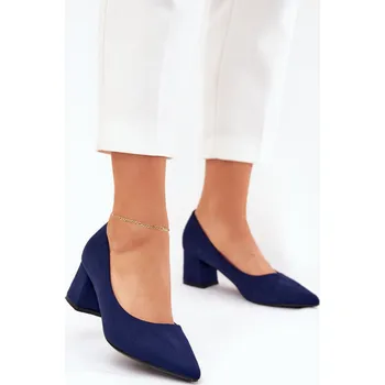 Dámské lodičky Lodičky na sloupku KJ-10 tmavě modré - Step in style 41