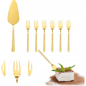 Příbor Sada vidliček a lopatka na dort Ambition Como Gold 7 ks