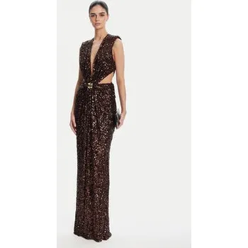 Dámské oblečení Elisabetta Franchi Večerní šaty ABR4852E2 644 Hnědá Regular Fit 46
