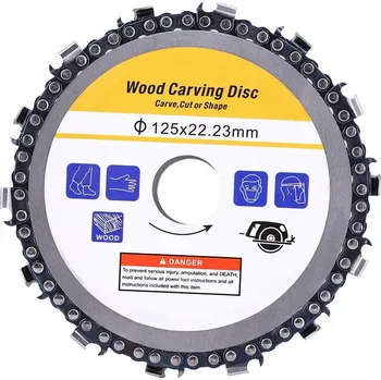Řezný kotouč ŘETĚZOVÝ KOTOUČ NA ŘEZÁNÍ DŘEVA 125x22 MM Pevný, odolný, OCELOVÝ