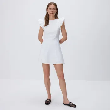 Dámské šaty Reserved - Mini šaty s volány - bílá - XO744-00X - XO744-00X-L