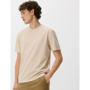 Pánské tričko Reserved - Strukturální tričko comfort fit - béžová - 453EF-08X - 453EF-08X-XL