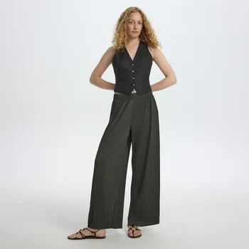 Dámské kalhoty Reserved - Plisované kalhoty - tmavě šedá - YU036-90X - YU036-90X-M