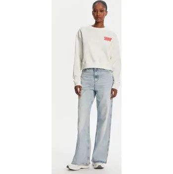 Dámská mikina Tommy Jeans Mikina DW0DW21345 Bílá Relaxed Fit XL