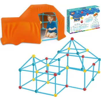 Dětské zboží WOOPIE Velké konstrukční stavební kostky Stan Sada Slámky Trubky 128 ks