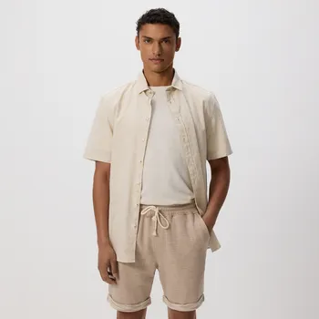 Reserved - Strukturální šortky regular - béžová - 3857C-80X - 3857C-80X-XXL