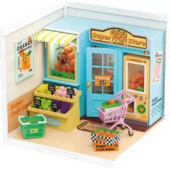 Dětské zboží ROBOTIME Rolife DIY House: Obchod s ovocem s LED osvětlením 116 ks