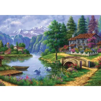 Puzzle ART Vesnice u jezera 1500 dílků