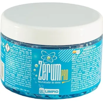 Osvěžovač vzduchu Zerum PRO Gel Limpio, 400 g (Univerzální, netoxický a účinný neutralizér zápachu Zerum PRO Gel Limpio, 400 g se postará o důkladnou eliminaci nežádoucích pachů v uzavřených místnostech. K dostání v balení 400 g, 900 g, 3,3 kg, 5 kg, 12,5 kg a v 5 vůních:)