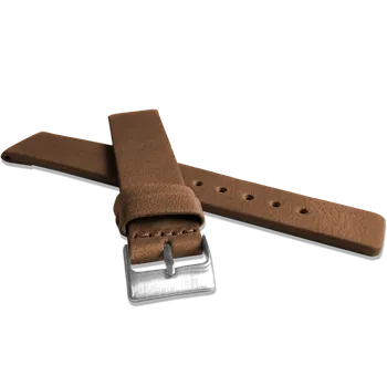 Řemínek na hodinky LAVVU Hnědý hladký řemínek PLAIN z luxusní kůže Top Grain - 20 LSCUE20
