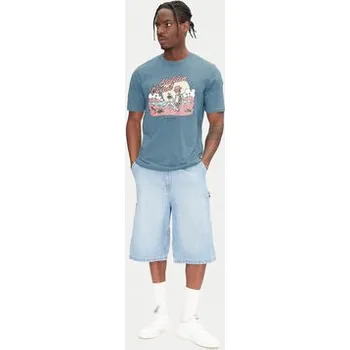 Pánské tričko Jack & Jones T-Shirt Eljah 12268472 Modrá Relaxed Fit XL