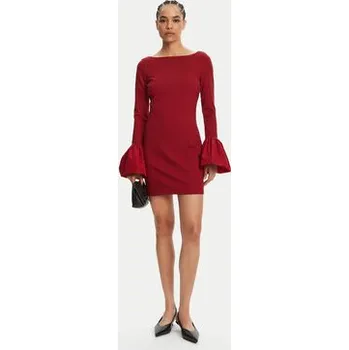 Dámské šaty STAUD Koktejlové šaty Hawthorne R24R2225PF Červená Slim Fit XS