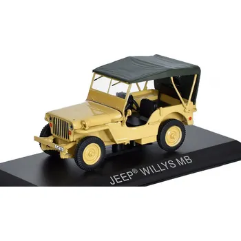 autíčko DeAgostini Jeep Willys MB 1:43 - Legendární automobily minulé éry časopis s modelem #89 Jeep Willis MB - kovový model auta