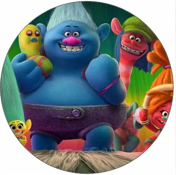 Jedlá dekorace na dort Jedlý papír Trollové 19,5 cm