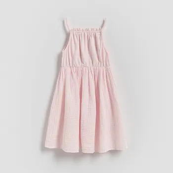 Dívčí šaty Reserved - Šaty s mušelínovým spodkem - pastelově růžová - 175EX-03X - 175EX-03X-164