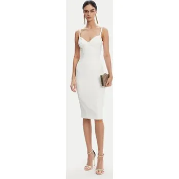 Dámské šaty Elisabetta Franchi Koktejlové šaty AB-702-51E2 Bílá Regular Fit 42