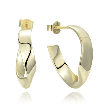 Náušnice MINET JMAN0643GE00 Pozlacené stříbrné kroucené náušnice kroužky