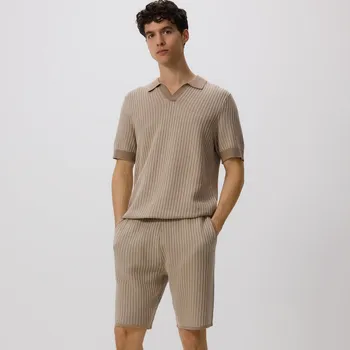 Reserved - Strukturální šortky regular - béžová - 4731C-08M - 4731C-08M-S