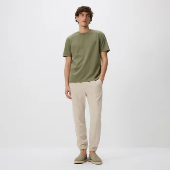 Pánské kalhoty Reserved - Kalhoty jogger se lnem - béžová - 5461L-08X - 5461L-08X-S