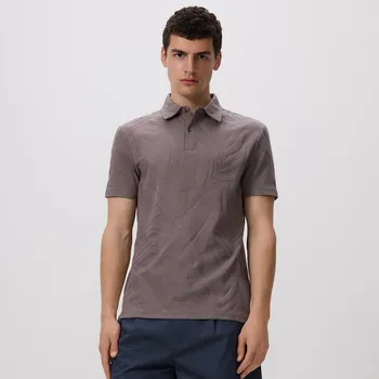 Pánské tričko Reserved - Polo tričko regular se vzorem - tmavě šedá - 876DI-90X - 876DI-90X-XL