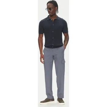 Dámské kalhoty Lindbergh Kalhoty z materiálu 30-01112A Modrá Relaxed Fit L