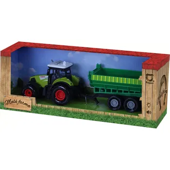 autíčko Rappa Traktor plastový se zvukem a světlem s vlečkou