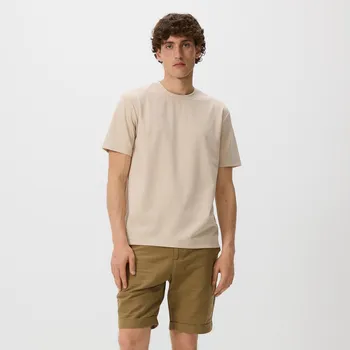 Pánské kalhoty Reserved - Regular šortky s příměsí lnu - světle olivová - 8095H-81X - 8095H-81X-XS