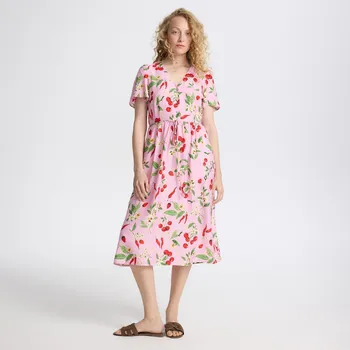 Dámské šaty Reserved - Vzorované midi šaty z viskózy - vícebarevná - 3407P-MLC - 3407P-MLC-XS