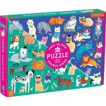 Puzzle Mudpuppy Oboustranné Puzzle Kočky a psi 100 dílků 6+