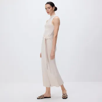 Dámské šaty Reserved - Šaty s ozdobným vázáním - tělová - 449GO-02X - 449GO-02X-S